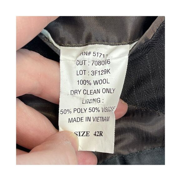 Andrew Fezza Blazer Jacket Men 42R Gray Striped Wool Notch Lapel Single Breasted - Picture 4 of 12